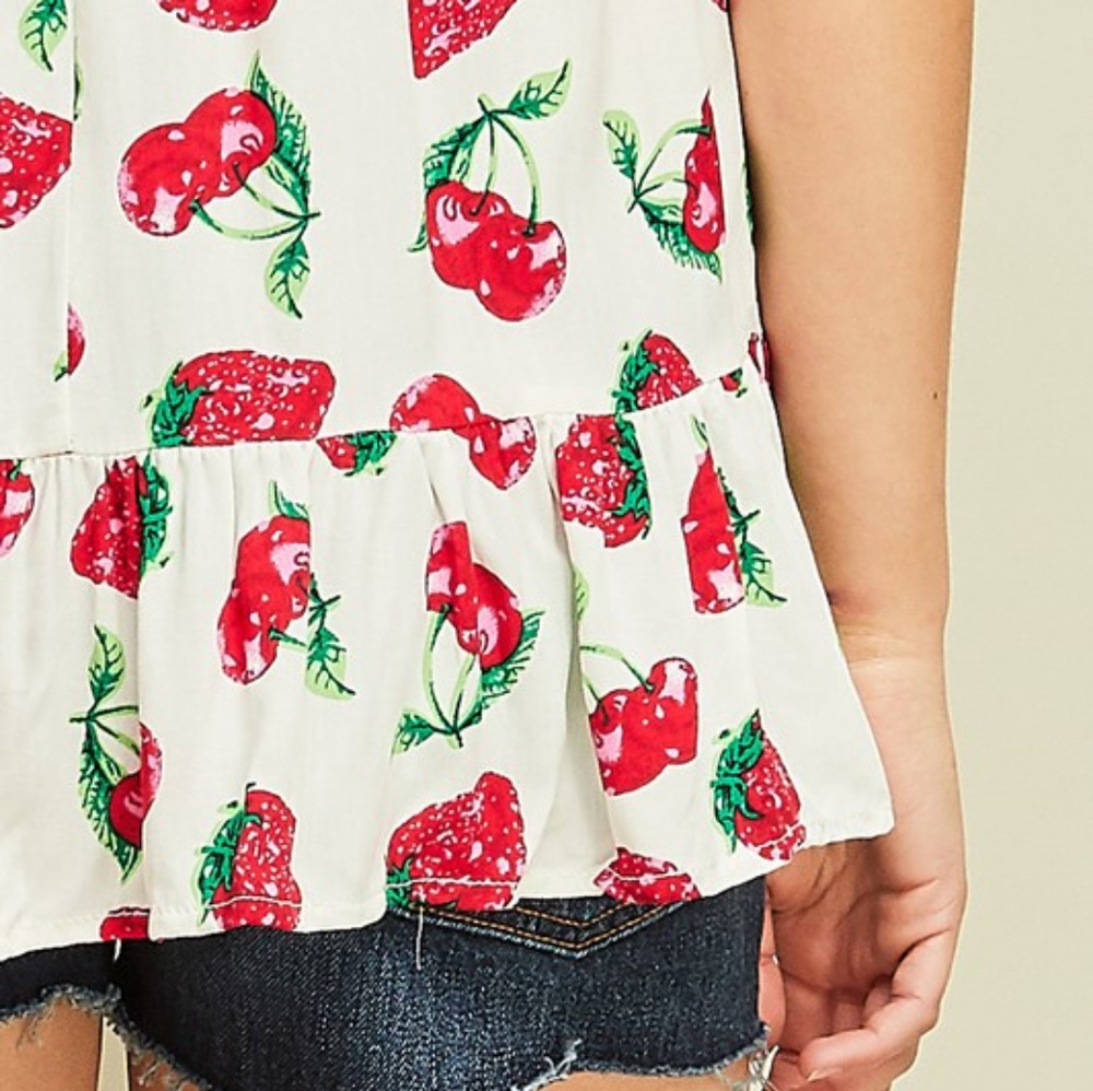 Strawberry Ruffle Top - Picture 3 of 6